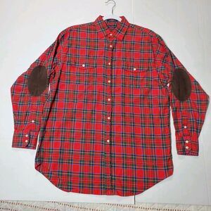 Daniel Cremieux  Collection Long Sleeve‎ Red Plaid Shirt, Button Down. Size M